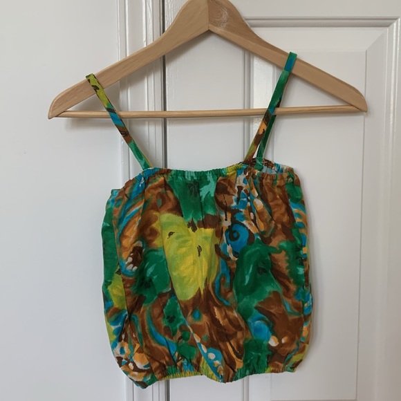 VTG Handmade 2 piece outfit XS XXS colorful AOP - Picture 3 of 10